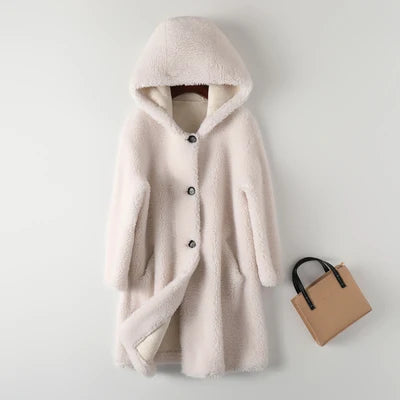 Soft Lamb Fur Medium Length Coat