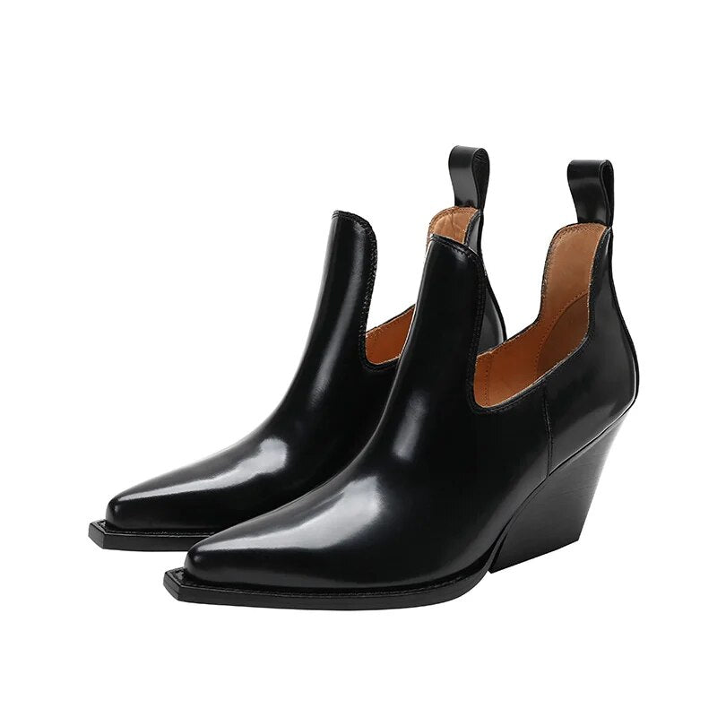 Pointed Toe Women's Wedge Dress Boots