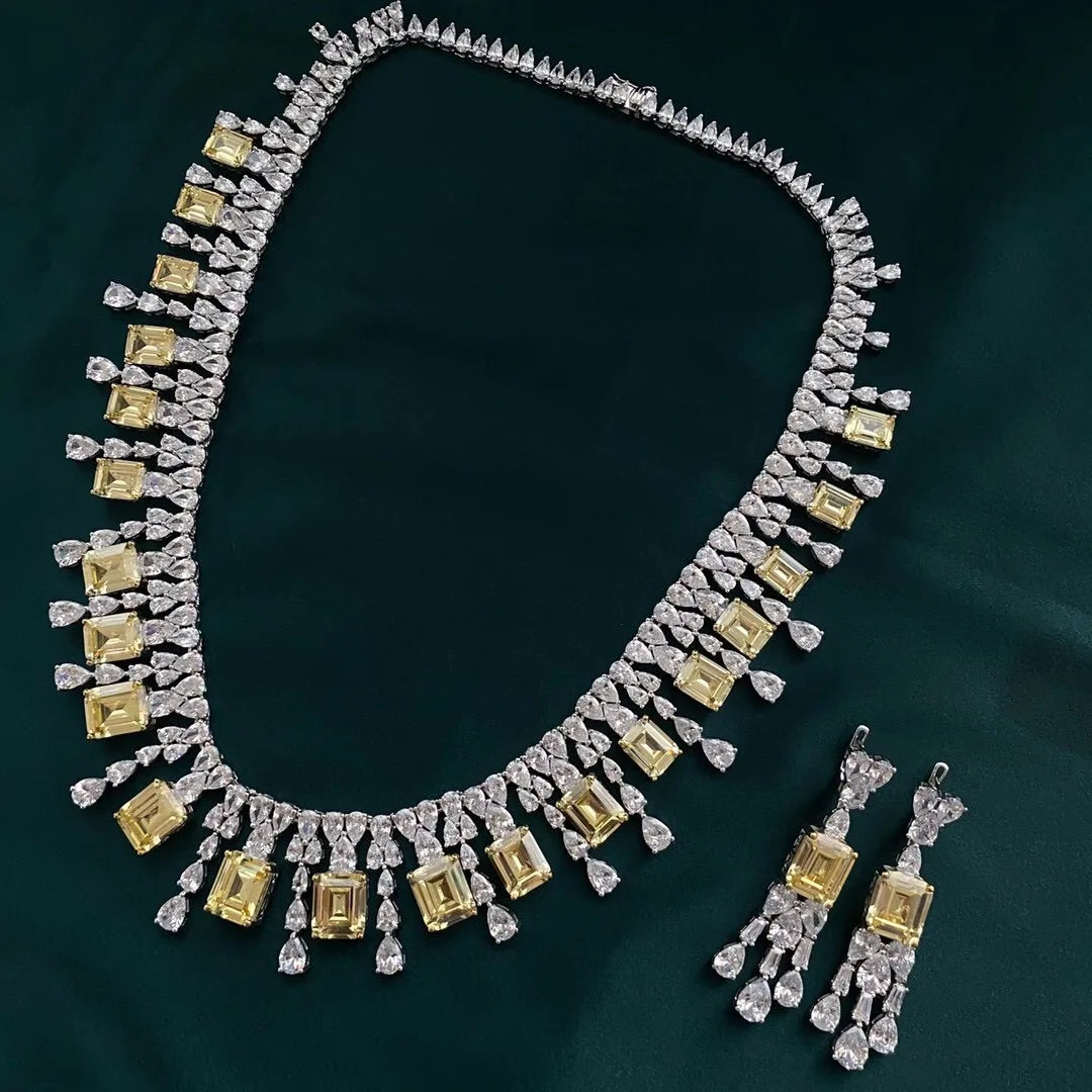 Luxury Emerald Cut Pendant Necklace