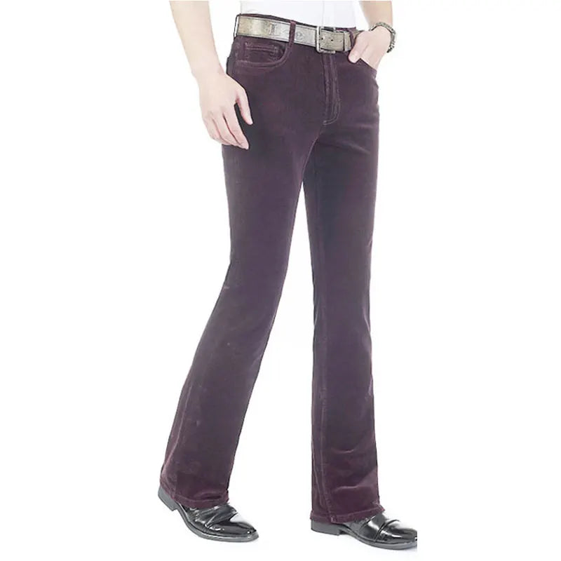 Stretchable Corduroy Bell-Bottom Trousers