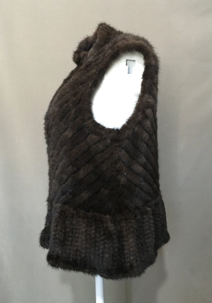 Knitted Fluffy Fur Women's Waistcoat