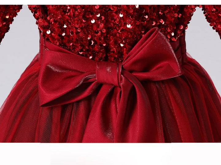 Glittery Sequins Girl's Tulle Party Dress