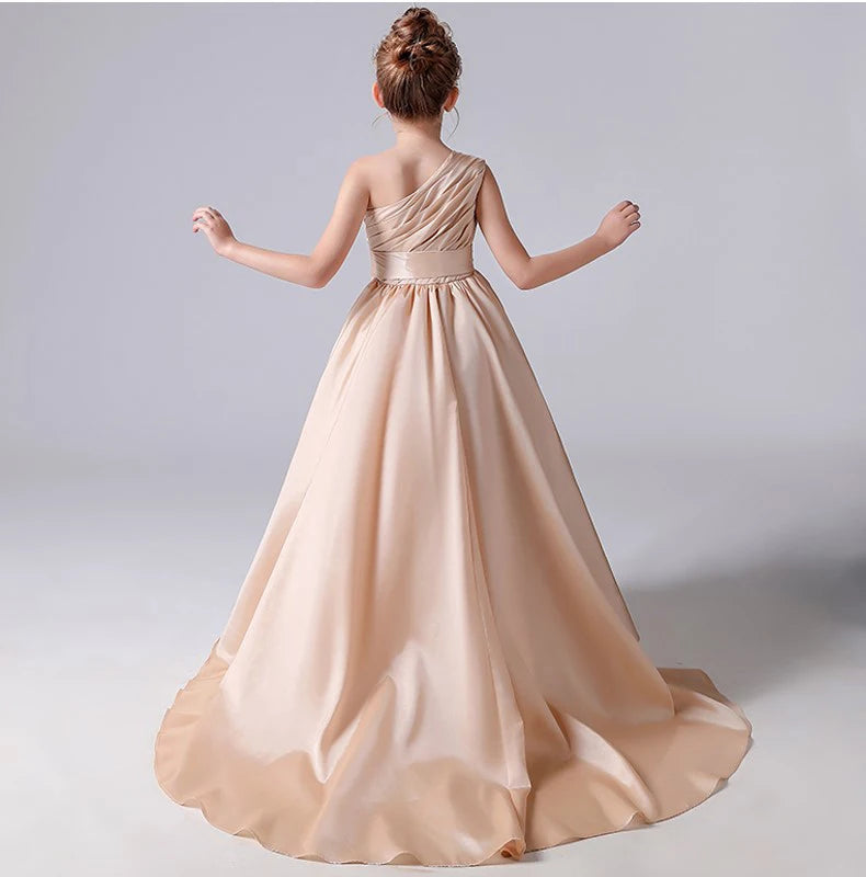 One-Shoulder Girl's Ball Gown