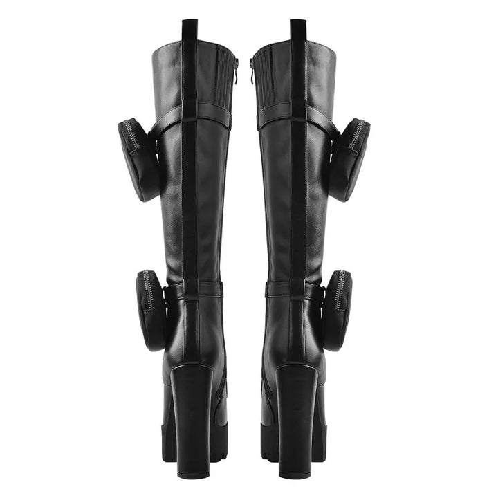Trendy Lace-Up Knee High Boots