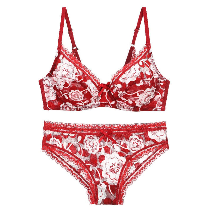 Lace Flower Women's Ultra-Thick Bra Panties Set| All For Me Today