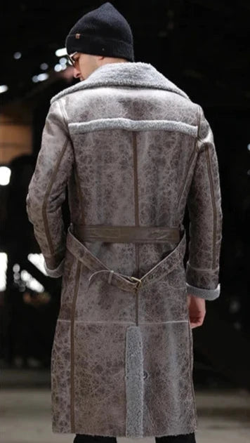 Stylish Shearling Fur-Lined X-Long Coat