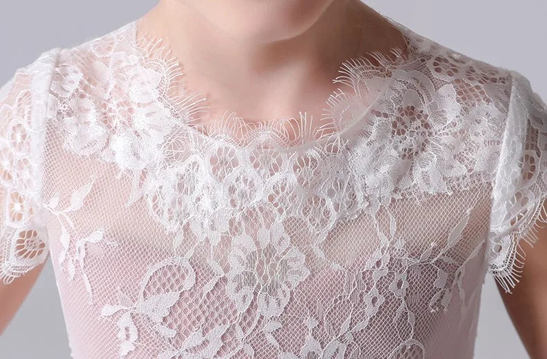 Stunning Short Sleeves Little Bridesmaid Dress