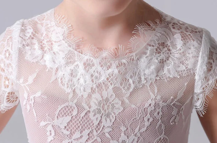 Stunning Short Sleeves Little Bridesmaid Dress