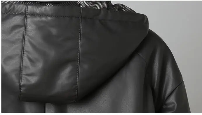 Elegant White Duck Down Real Leather Hooded Jacket