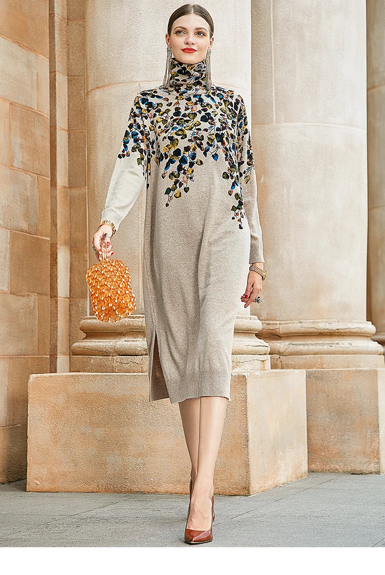 Elegant High Collar Formal Dress