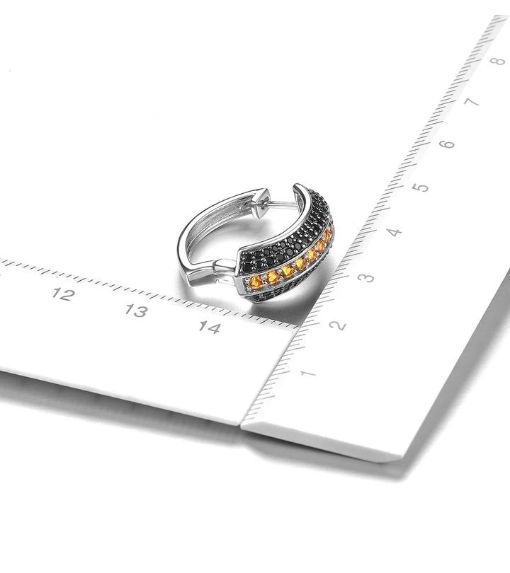 Black Spinel Natural Citrine Earrings