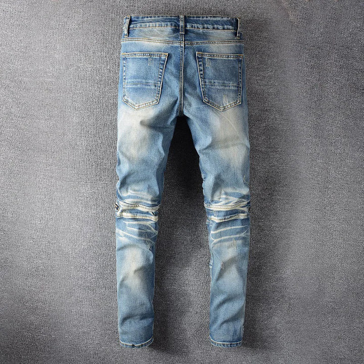 Retro Light Fitted Denim Jeans Pants