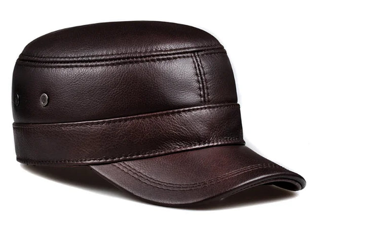 Genuine Leather Snapback Golf Cap