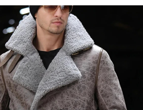 Stylish Shearling Fur-Lined X-Long Coat