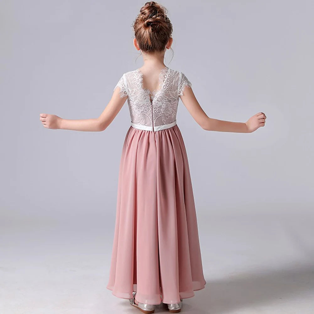 Stunning Short Sleeves Little Bridesmaid Dress