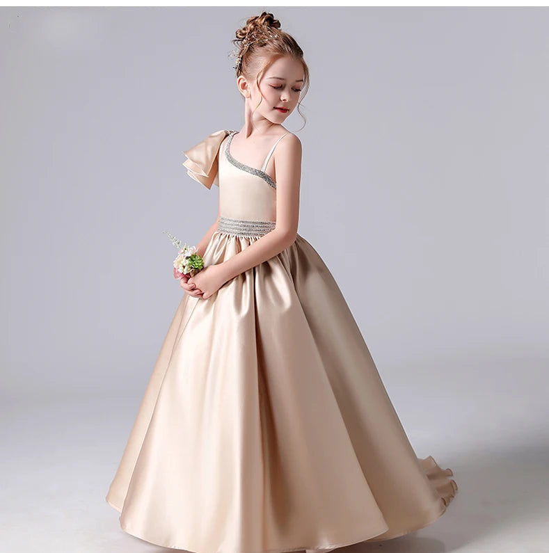 Exquisite One-Shoulder Girl's Ball Gown