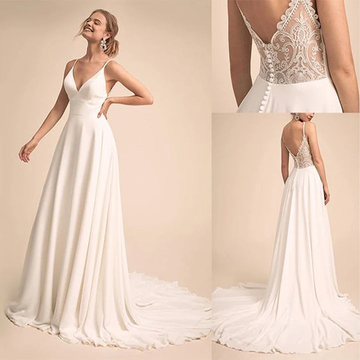 Charming V-neckline Wedding Dress
