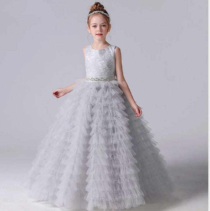 Slick Tiered Tulle Flower Party Dress