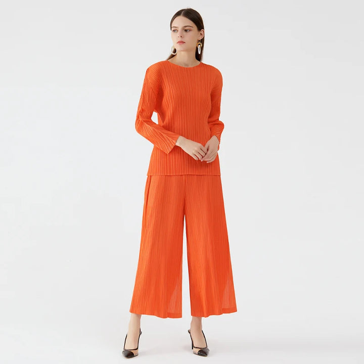 Pleated Fashion Pants Set