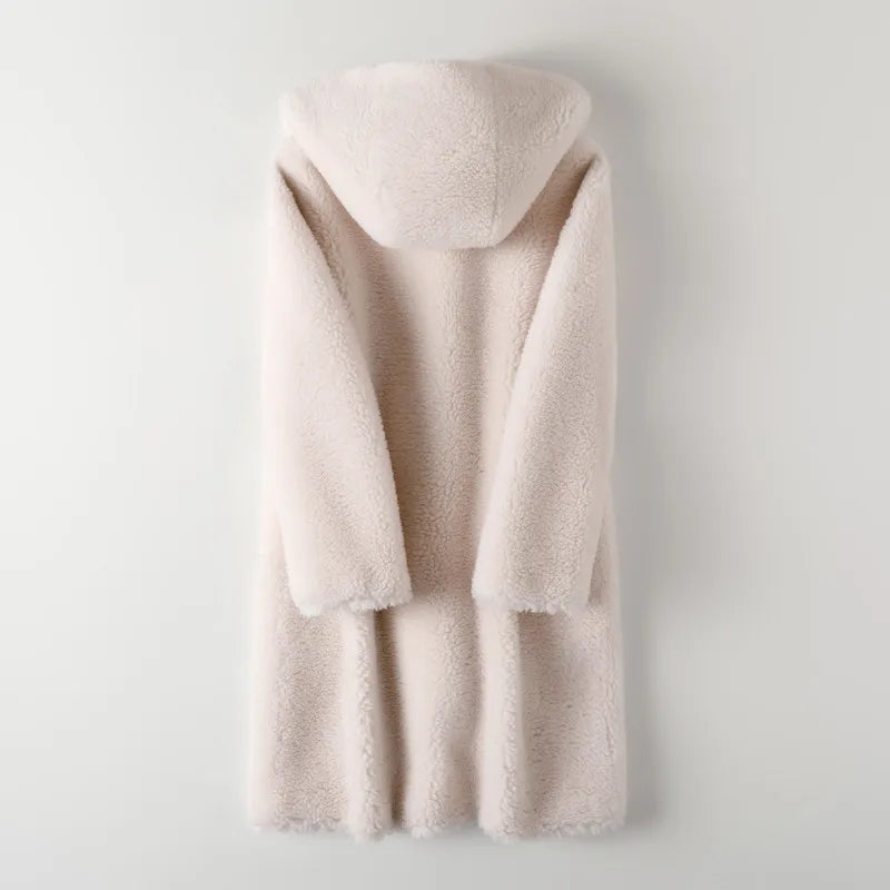 Soft Lamb Fur Medium Length Coat