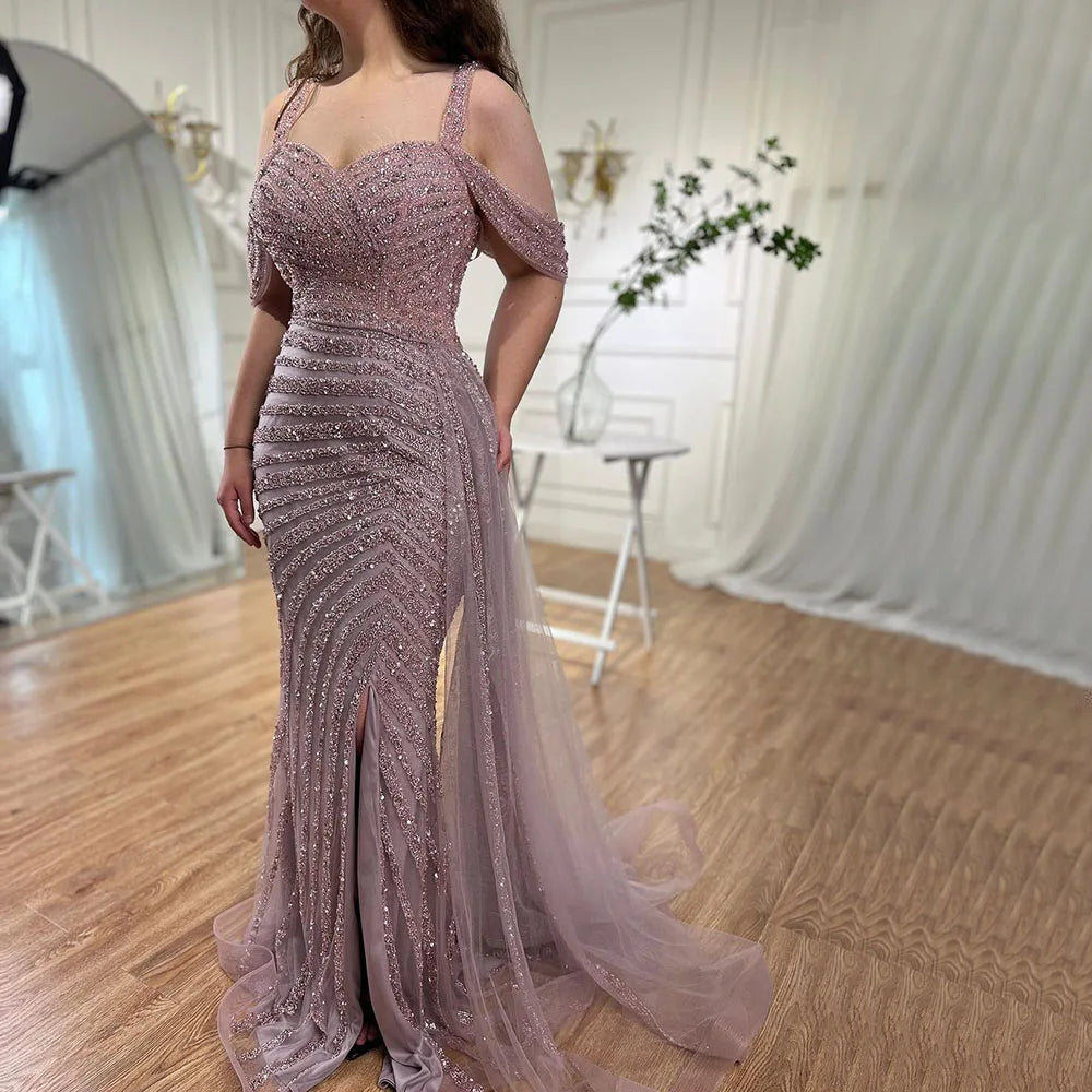 High Split Elegant Beaded Arabian Gown | All For Me Today