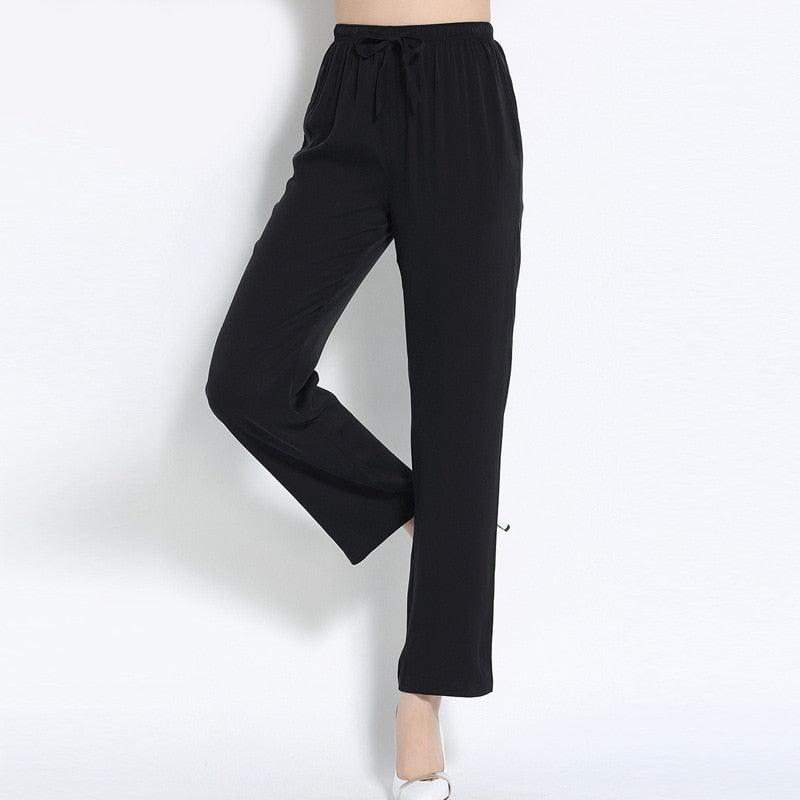 High Waist Real Silk Women's Pants | All For Me Today