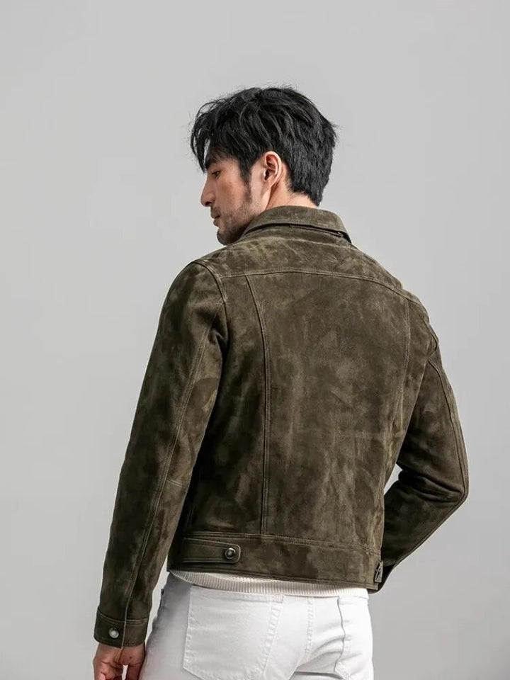 Leather Men's Zipper Suede Jacket | All For Me Today