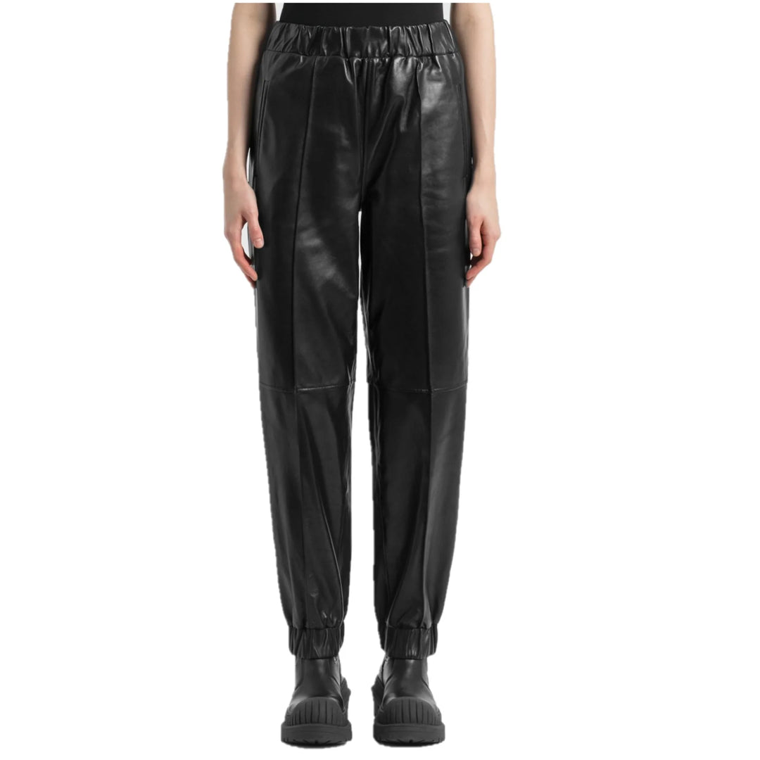 Comfortable Women's Black Leather Trouser| All For Me Today