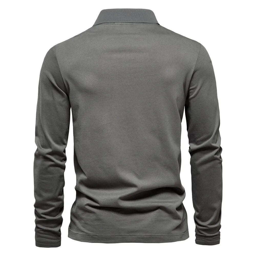 Long Sleeve Men's Basic Polo Shirt | All For Me Today