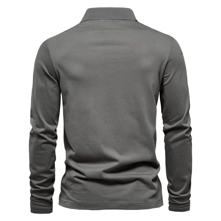 Long Sleeve Men's Basic Polo Shirt | All For Me Today