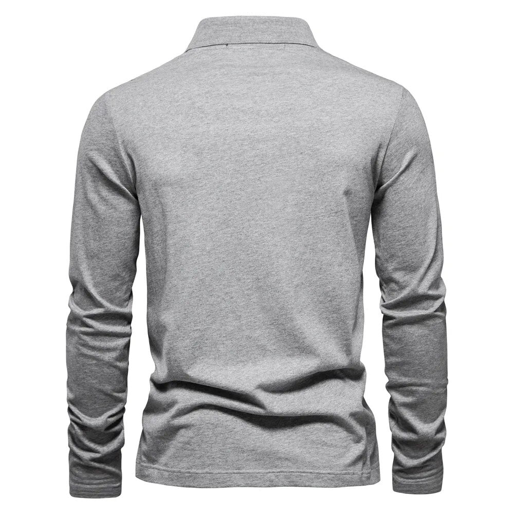 Long Sleeve Men's Basic Polo Shirt | All For Me Today