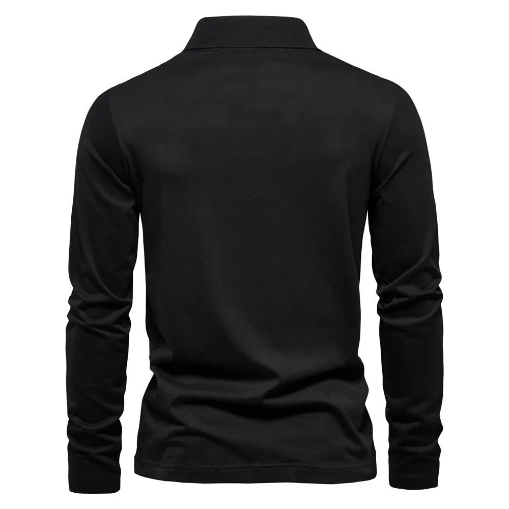 Long Sleeve Men's Basic Polo Shirt | All For Me Today