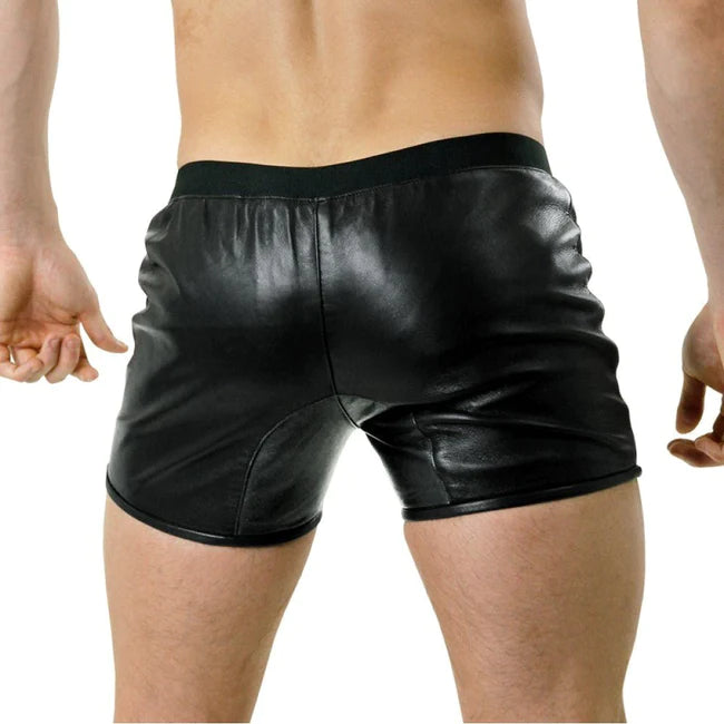 Men's Black Leather Summer Short | All For Me Today