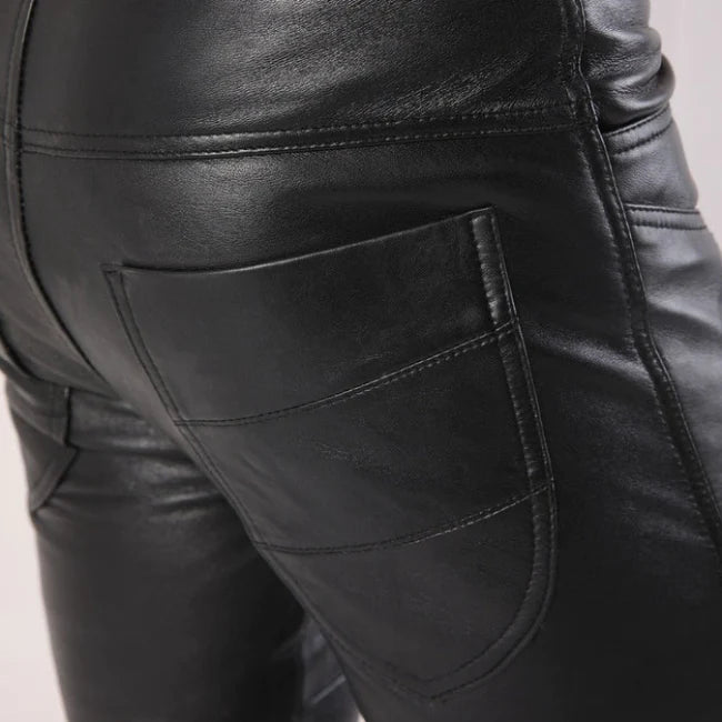 Men's Sheep Leather Pants With Flap Closure | All For Me Today