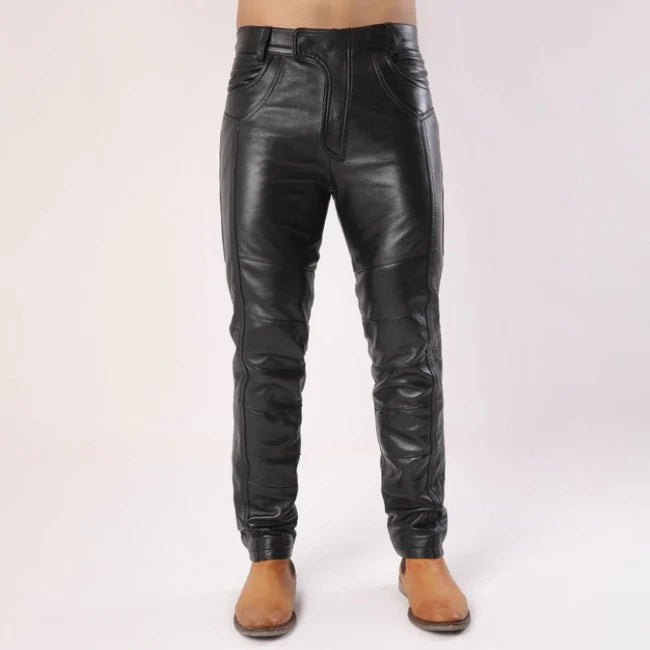 Men's Sheep Leather Pants With Flap Closure | All For Me Today