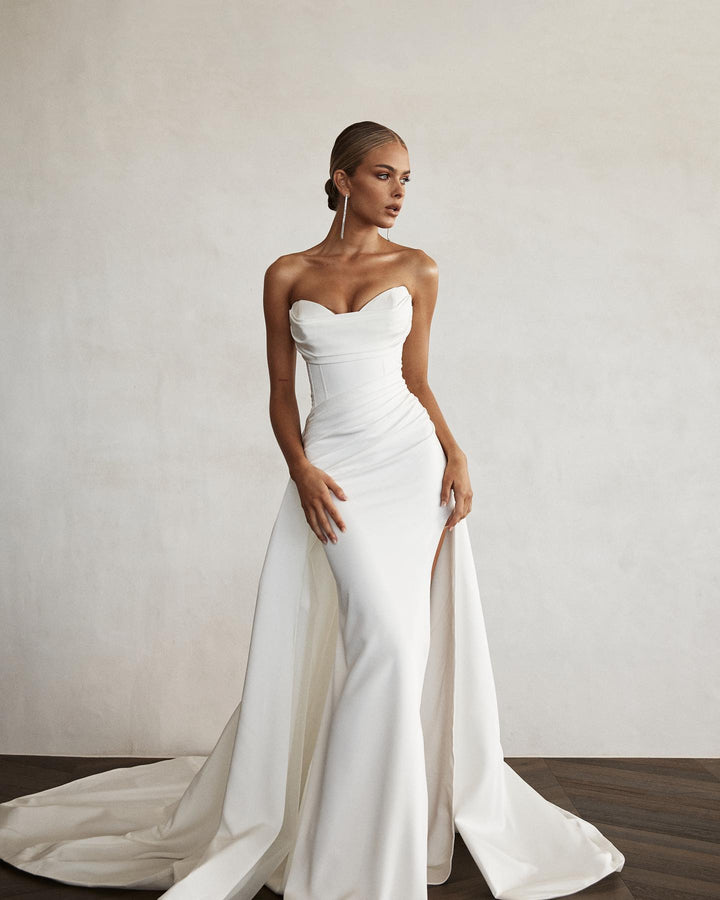 Modern Front Slit Bridal Gowns | All For Me Today