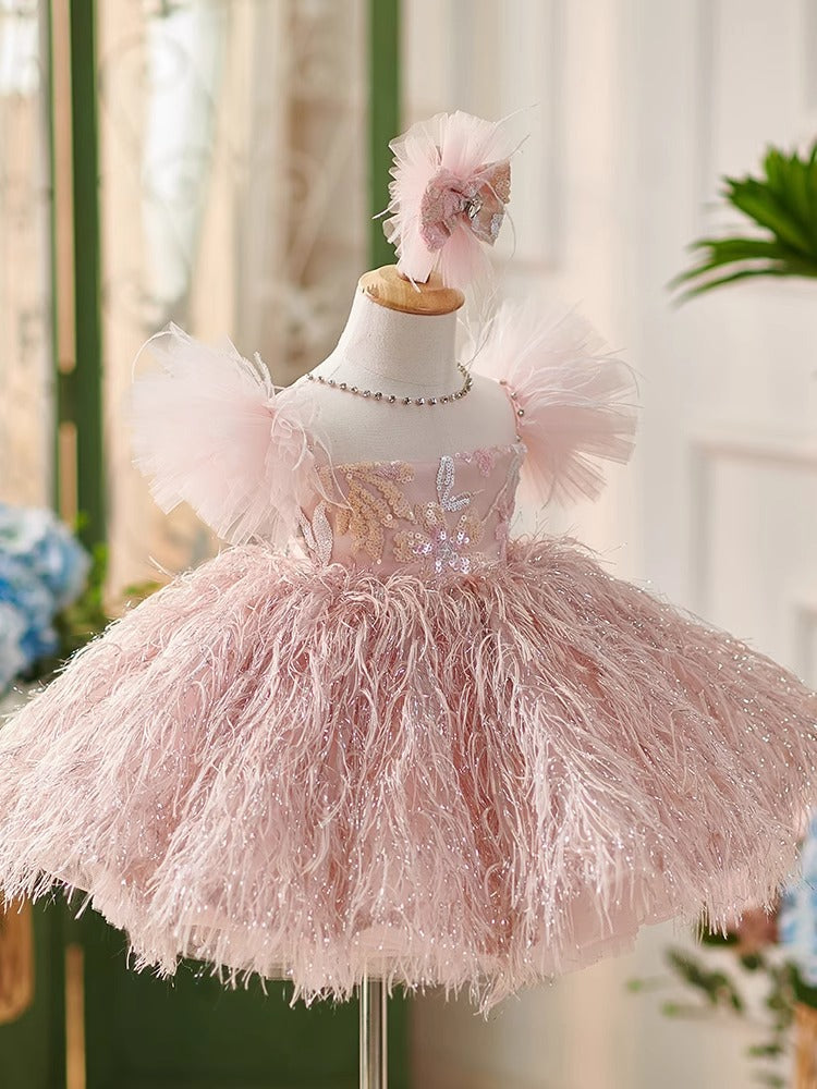 Bling Feather Baby Girls Dress