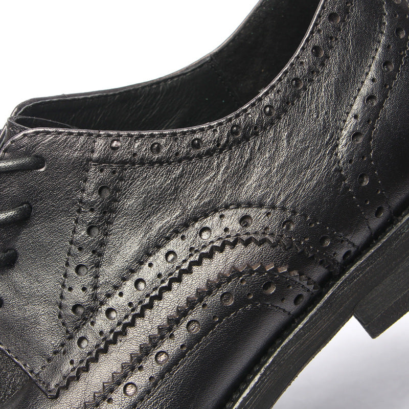 British Stylish Block Design Brogue Shoes