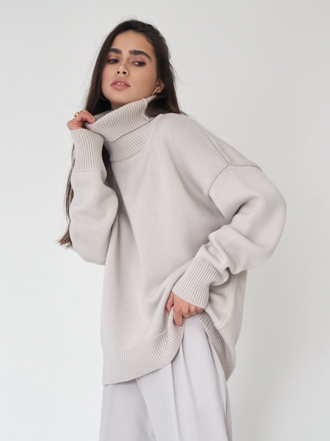 Oversized Women's Turtleneck Sweater | All For Me Today