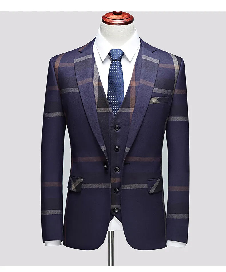 Plaid Trio Men's Formal Suit | All For Me Today