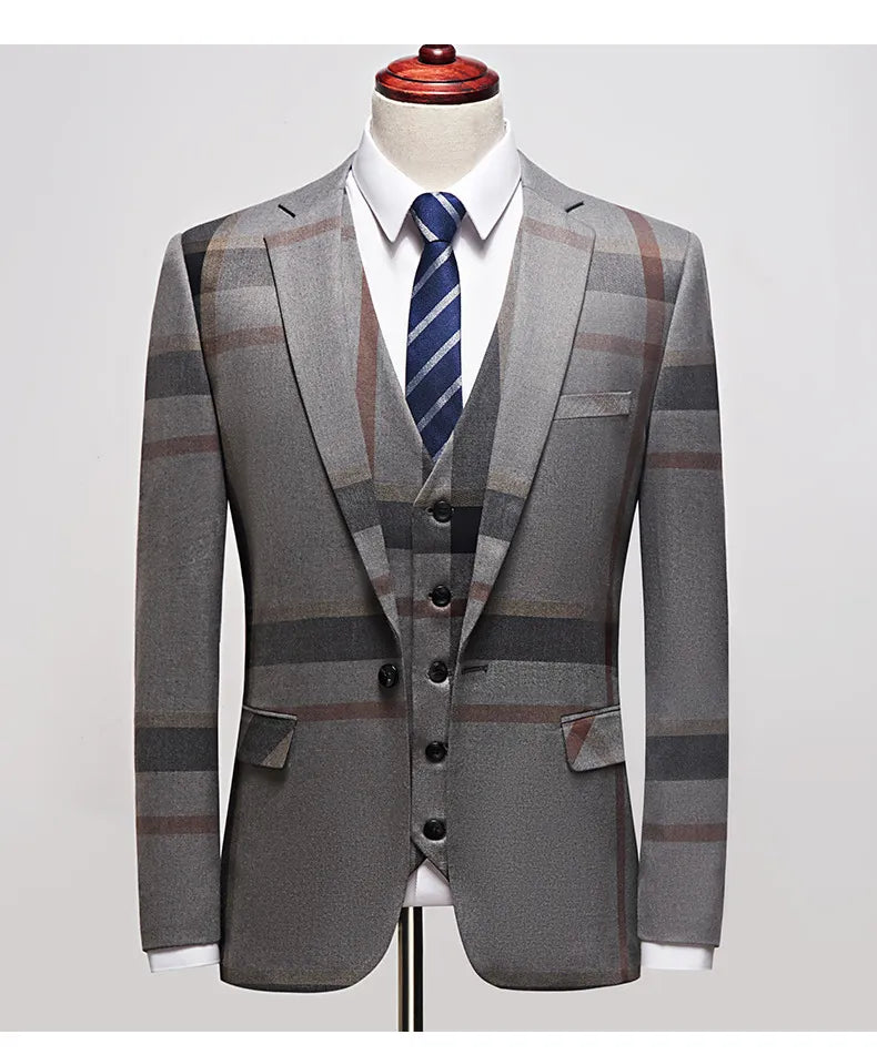 Plaid Trio Men's Formal Suit | All For Me Today