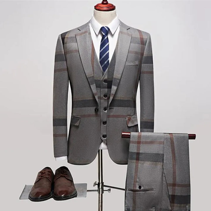 Plaid Trio Men's Formal Suit | All For Me Today