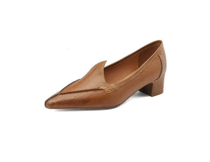 Pointed Toe Women's Natural Leather Pumps | All For Me Today