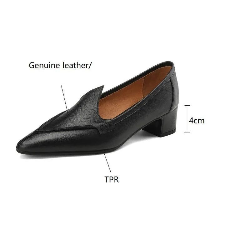 Pointed Toe Women's Natural Leather Pumps | All For Me Today