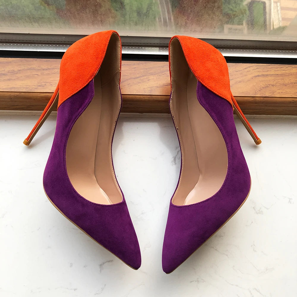 Purple Flock Women High Heel Stiletto Pumps | All For Me Today