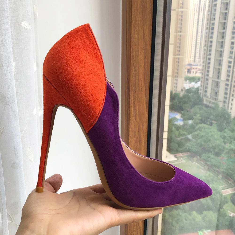 Purple Flock Women High Heel Stiletto Pumps | All For Me Today