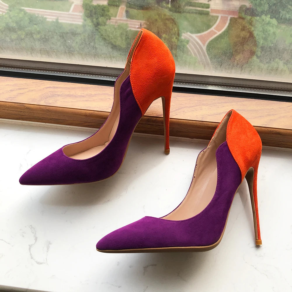 Purple Flock Women High Heel Stiletto Pumps | All For Me Today