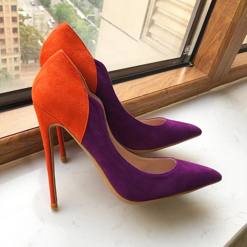 Purple Flock Women High Heel Stiletto Pumps | All For Me Today