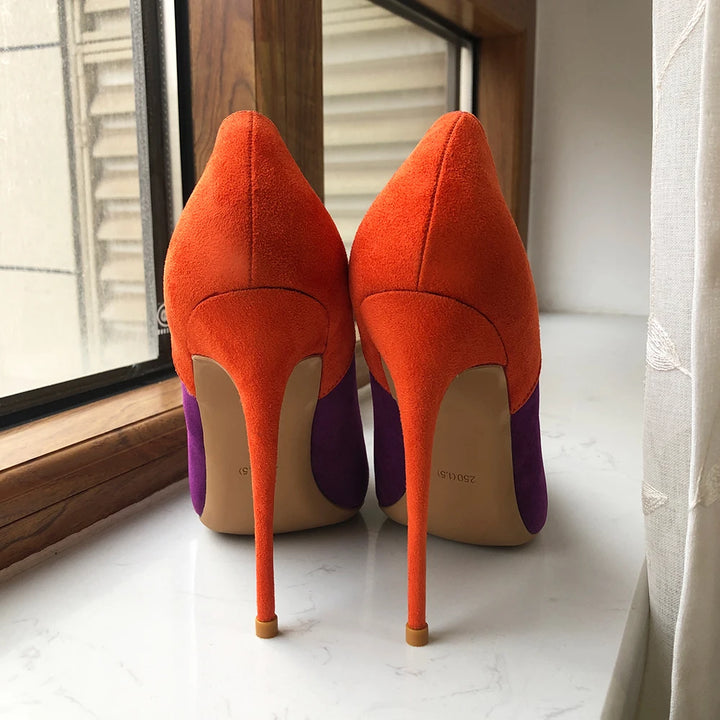 Purple Flock Women High Heel Stiletto Pumps | All For Me Today