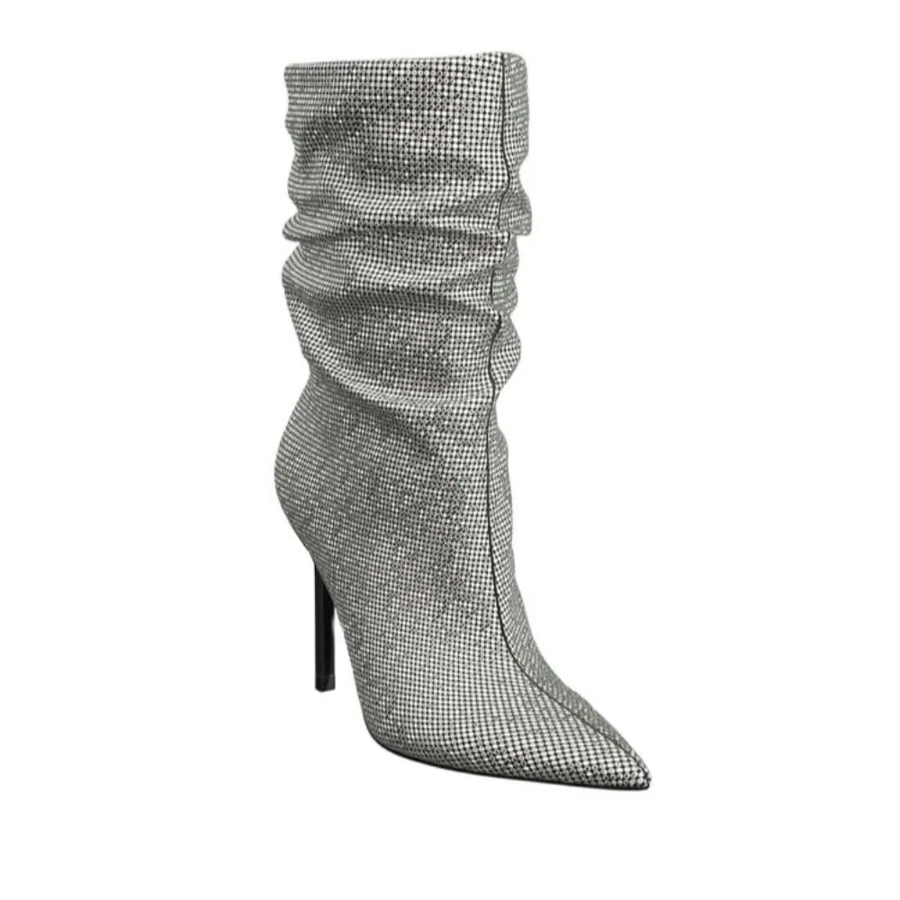 Rhinestone Fashion Women's High Heel Boots | All For Me Today